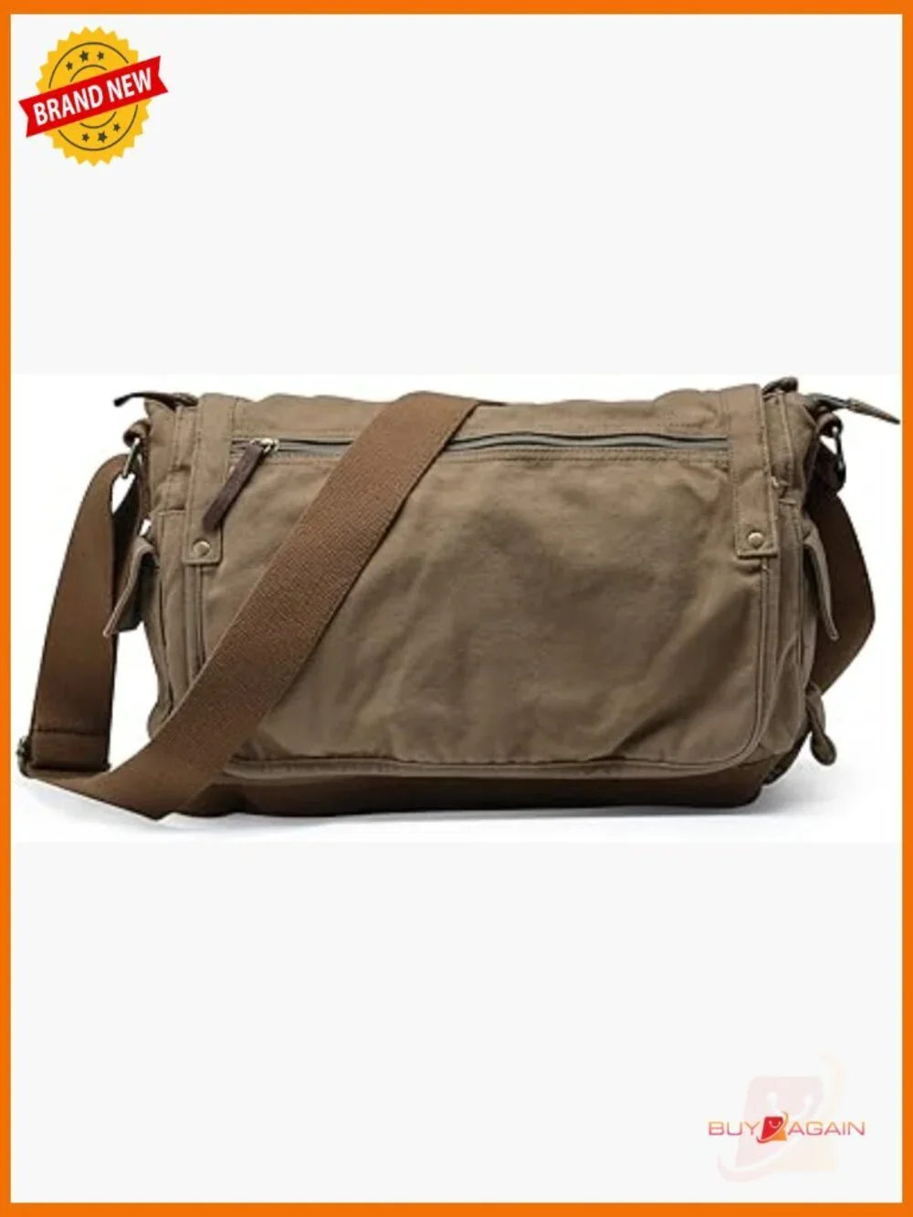 Large Canvas Messenger Bag - Crossbody Satchel for Men Women Laptop Work